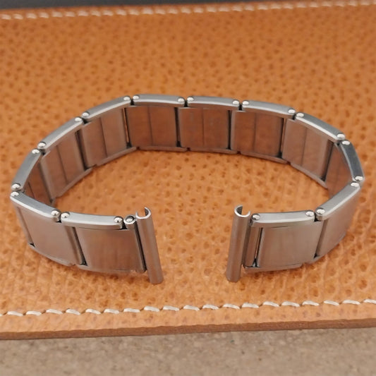 Vintage 20mm 19mm HC Rivet Link Swiss Stainless Steel Classic 1960s Watch Band