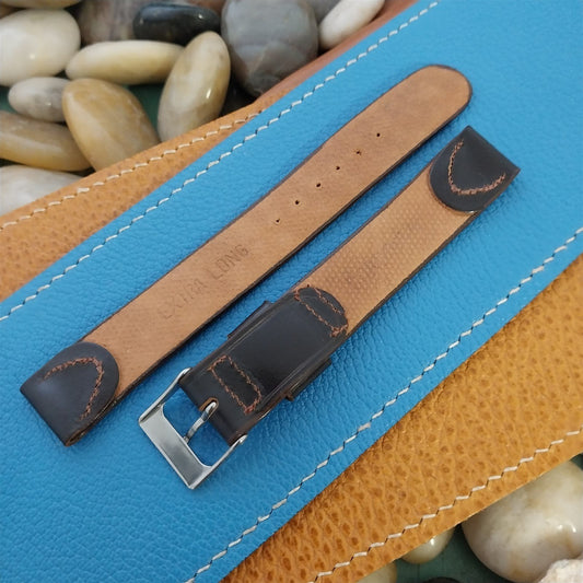 16mm Brown Shell Cordovan Long Classic 1950s nos Unused Vintage Watch Band