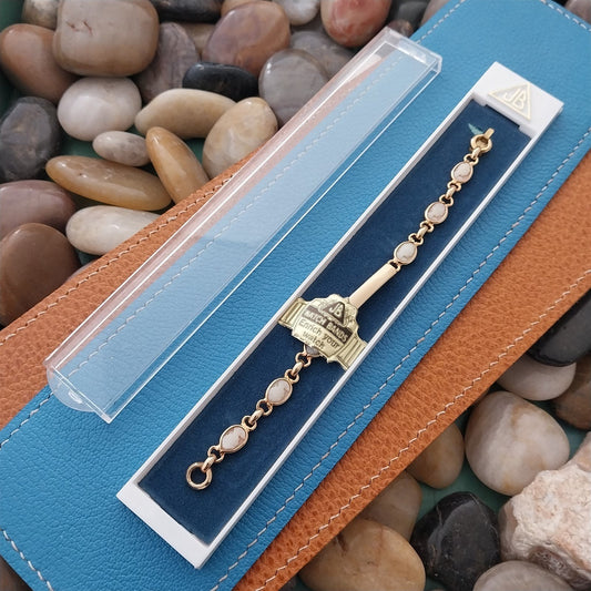 Vintage 1960s Yellow Gold-Filled Carved Shell Cameo Womens Cocktail Watch Band