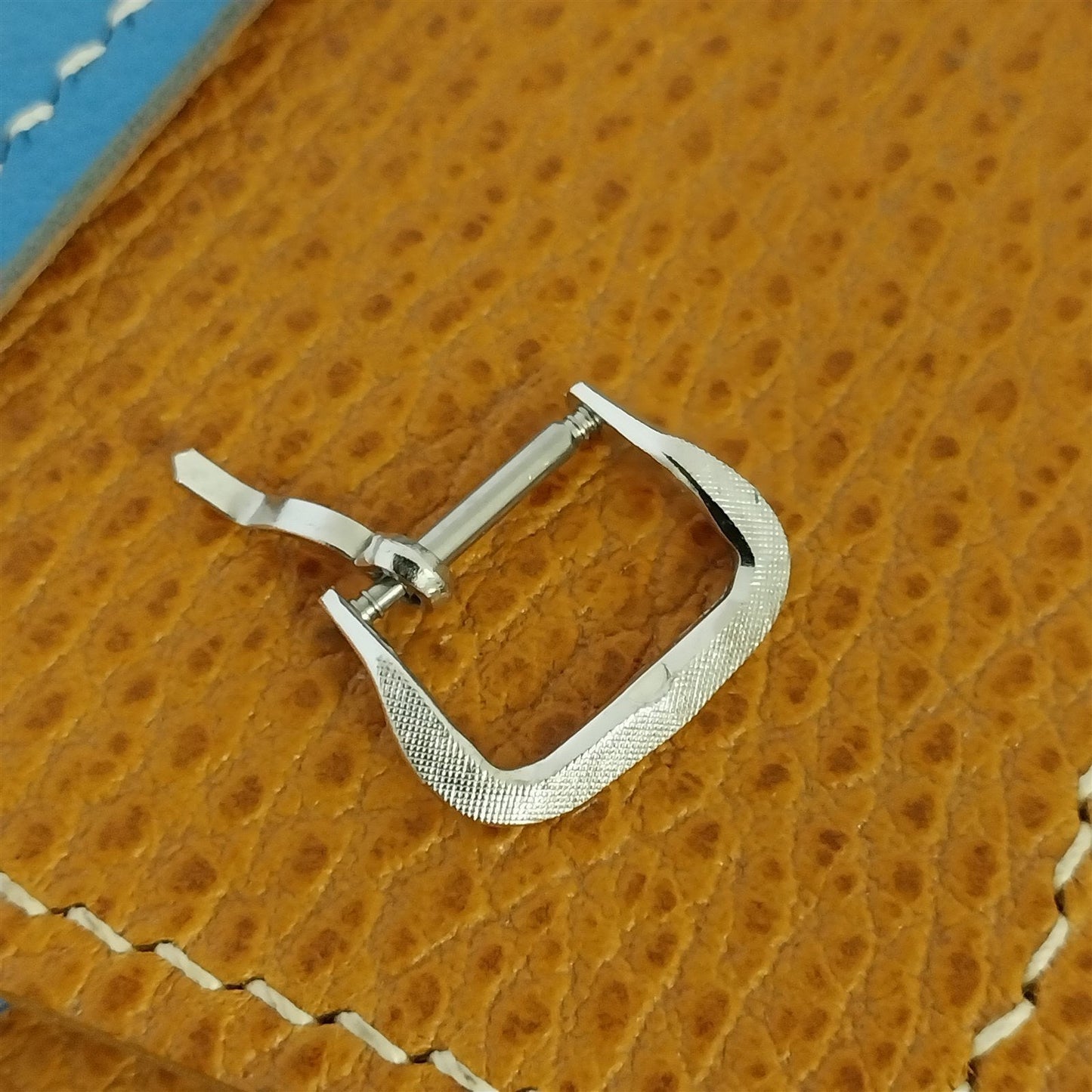 Vintage 13mm Florentine White Gold-Tone nos 1950s 1960s Watch Band Buckle