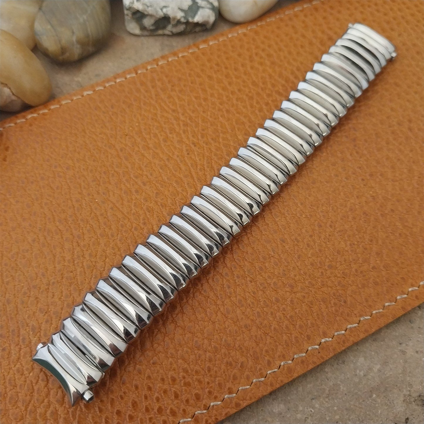 1950s Elgin Hadley Classic Stainless Stretch 16mm 17mm 18mm Vintage Watch Band