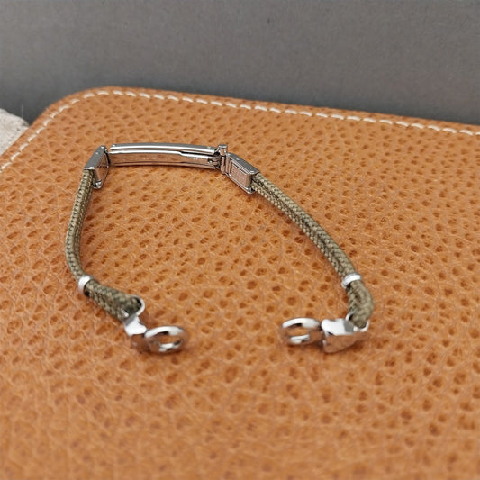 Ladies 12k White Gold-Fill Gemex Gold and Green Cordette Vintage Watch Band