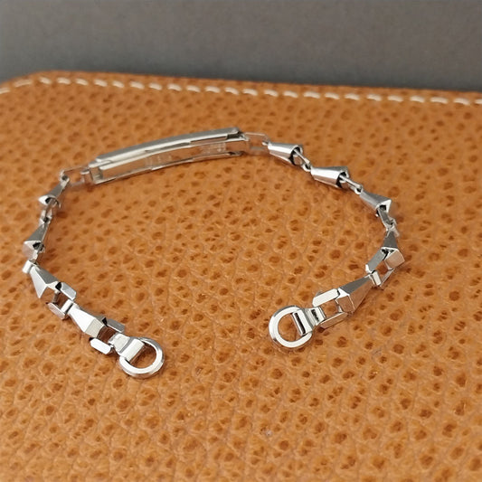 1940s Vintage Ladies Finesse USA 12k White Gold Filled Cocktail Watch Bracelet