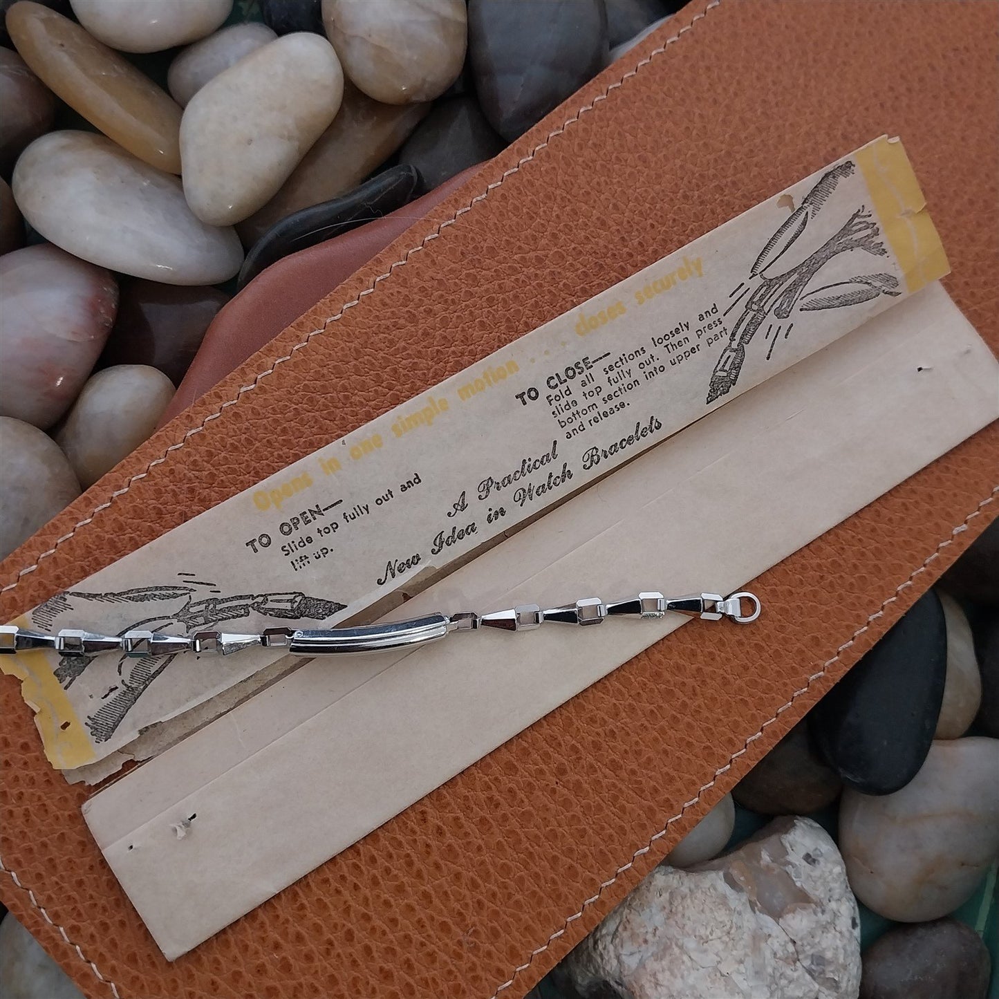 1940s Vintage Ladies Finesse USA 12k White Gold Filled Cocktail Watch Bracelet