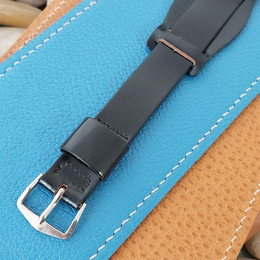 Vintage 5/8" Black Shell Cordovan Single Pass With Pad Unused Classic Watch Band