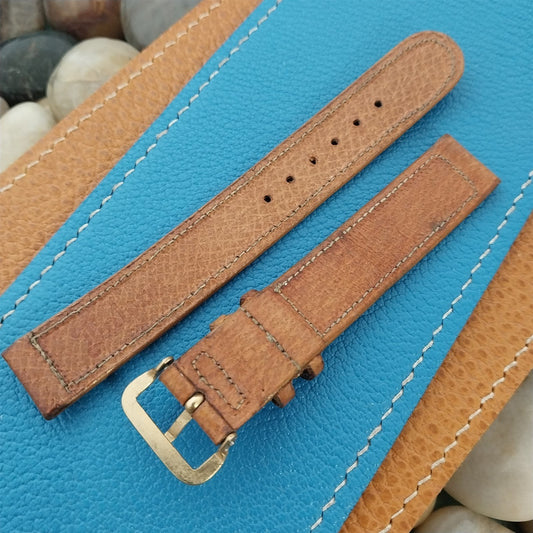 Vintage 15mm Elgin Pigskin Unused nos Watch Band & Gold-Tone Logo Buckle