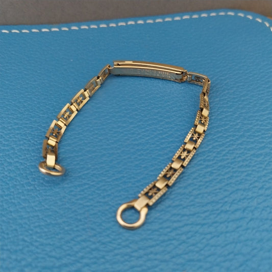 1940s Vintage Hadley USA Yellow Gold Filled Ladies Cocktail Watch Bracelet