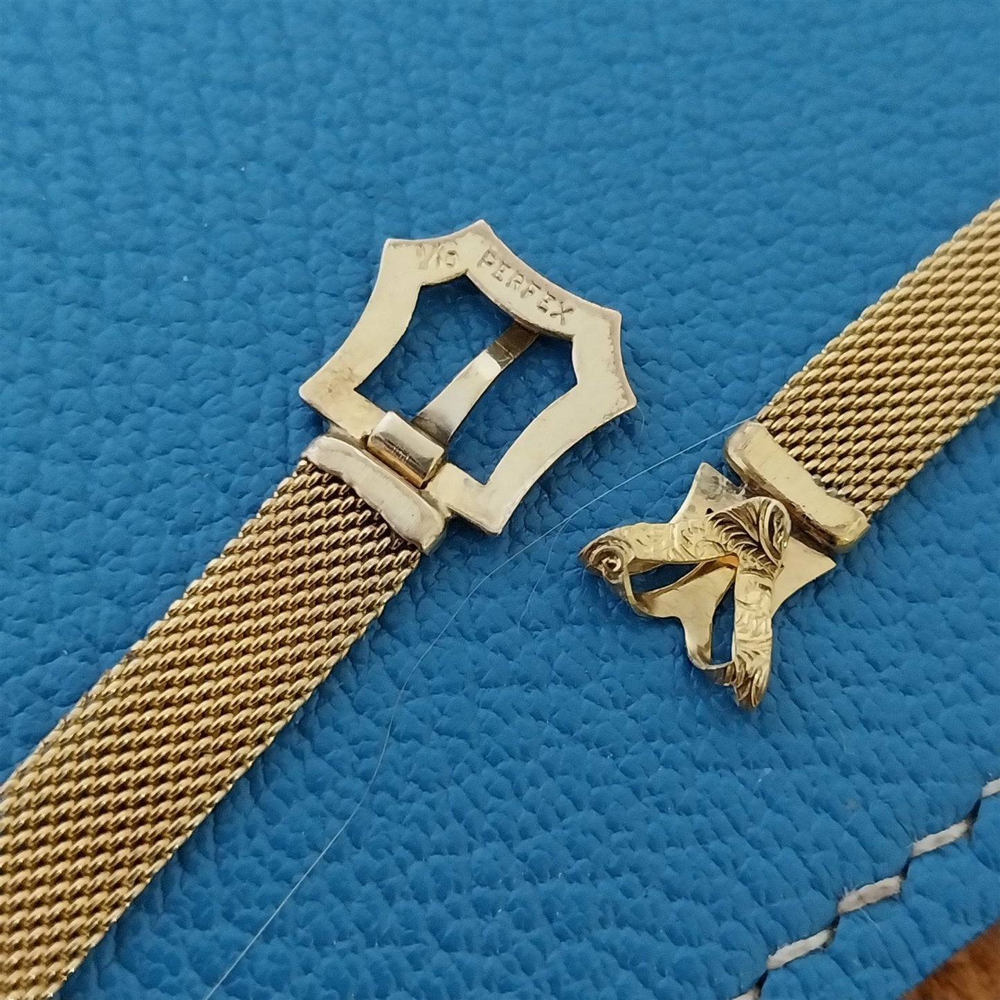 1920s 14k Yellow Gold-Filled Ladies Filigree Mesh Unused Vintage Watch Band