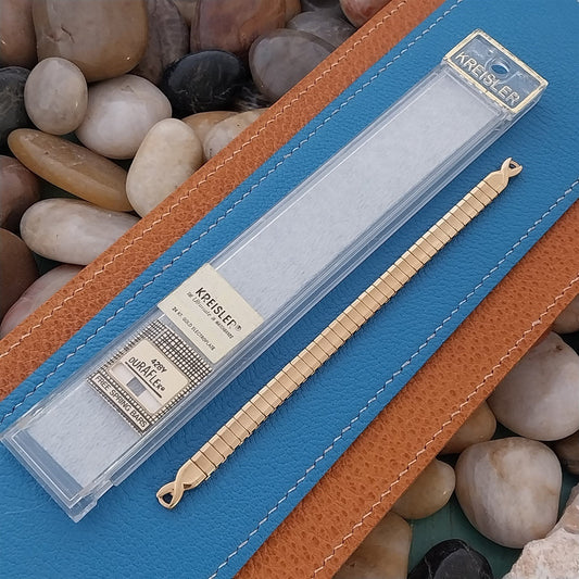 Vintage Yellow Gold Electroplate Ladies Kreisler MCM 1960s Cocktail Watch Band