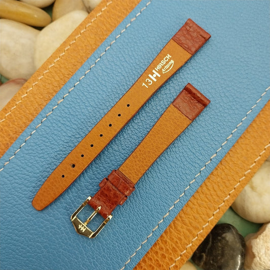 13mm Hirsch Arizona Brown Tapered Leather Unused nos Vintage Watch Band