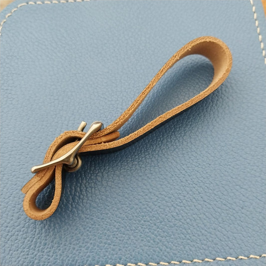 Shell Cordovan Leather Vintage Pocket Watch Fob Strap & Premium Solid Buckle