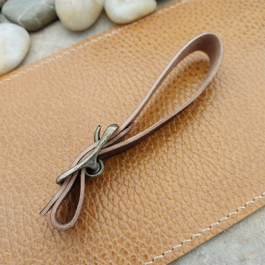 Shell Cordovan Leather Vintage Pocket Watch Fob Strap & Premium Solid Buckle