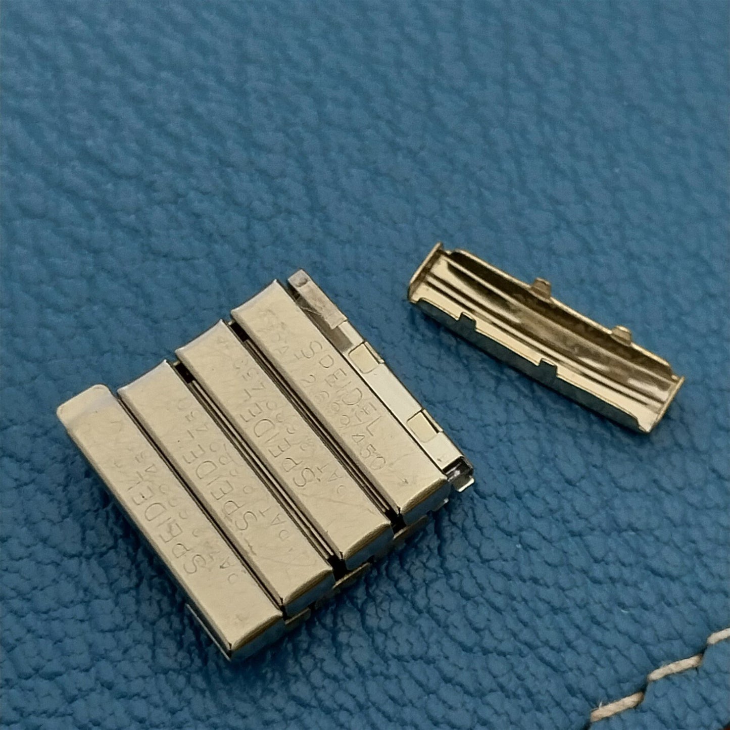 4 Unused Speidel Twistoflex Linesman Yellow Gold-Filled Vintage Watch Band Links