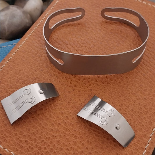 17mm 16mm Don Juan Guardsman Deco Stainless Steel Cuff Large Field Watch Band