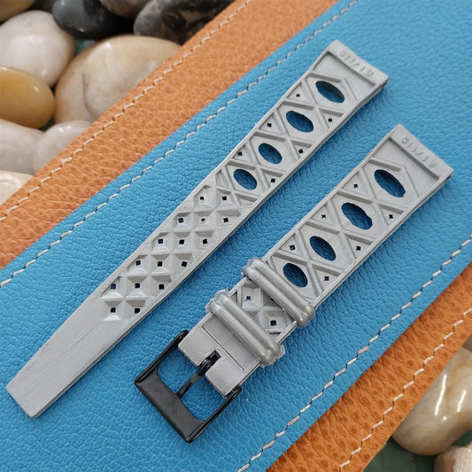 19mm Rally GT Skindiver Gray Diver 1960s-1970s Unused Watch Band & Black Buckle