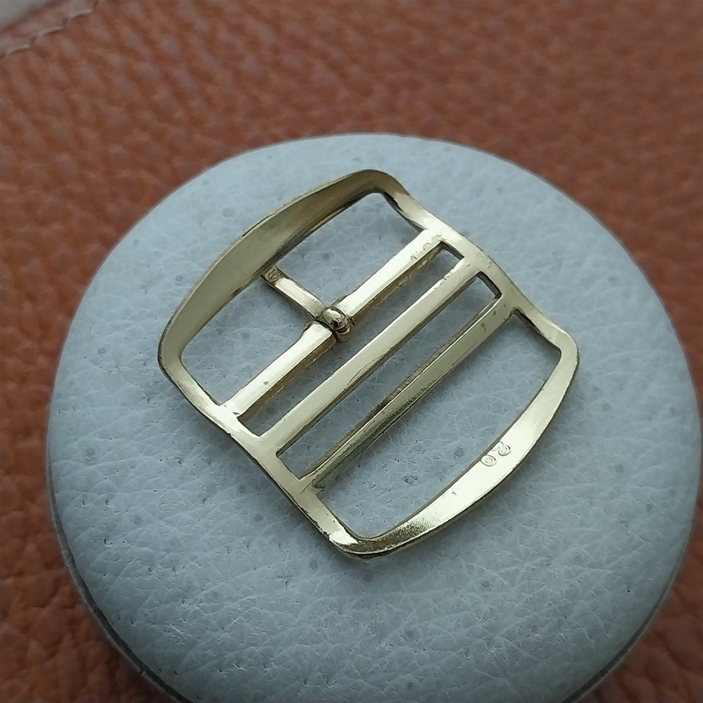 Vintage 20mm Gold-Tone Buckle for Perlon Single-Pass Watch Strap