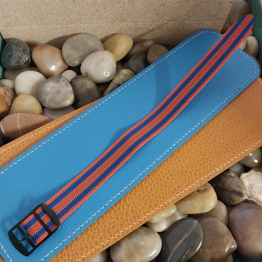 Vintage 18mm Single Pass Striped Perlon Reversible NOS Classic 1960s Watch Band