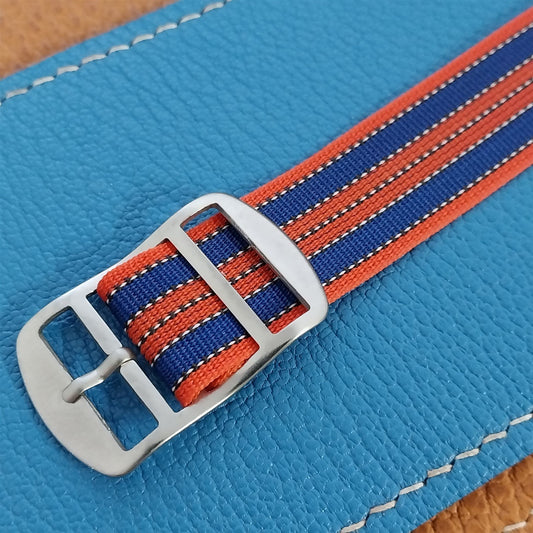 Vintage 18mm Single Pass Striped Perlon Reversible NOS Classic 1960s Watch Band