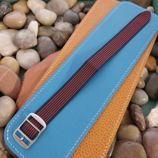 Vintage 20mm Striped Perlon Perulit Classic Single Pass 1960s Unused Watch Band