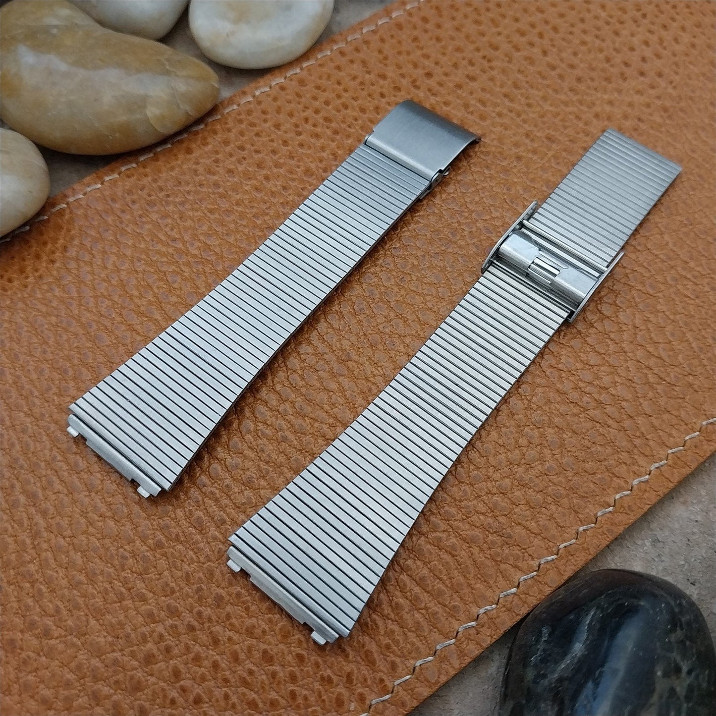 20mm Stainless Steel LED LCD Integrated Lug nos Unused Vintage Watch Band