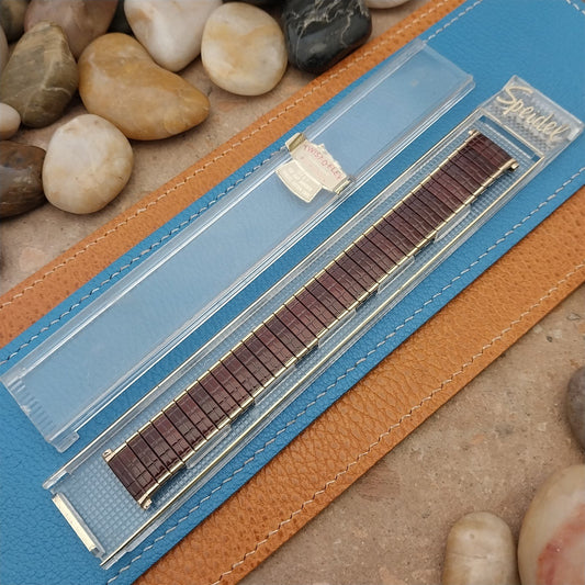 Vintage 19mm 18mm 17mm 1967 Speidel Romunda Rootbeer Brown& Gold-Fill Watch Band