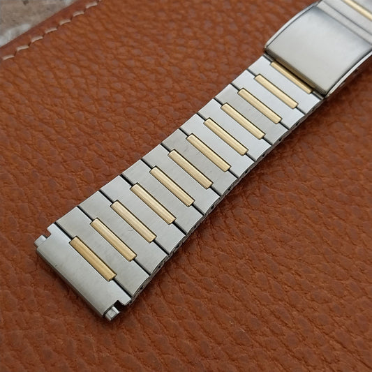 Vintage 19mm 20mm 22mm Speidel Gold & Stainless Steel 1970s-1980s Watch Band