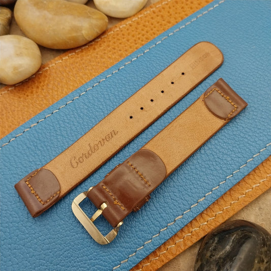 1940s-1950s Vintage Binson Brown Shell Cordovan 5/8" Unused Classic Watch Band