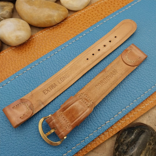 Vintage 16mm Long Classic Natural Tan Shell Cordovan Classic 1950s Watch Band
