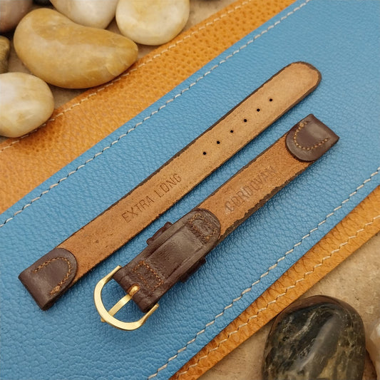 Vintage 14mm Long Classic Dark Brown Shell Cordovan Classic 1950s Watch Band