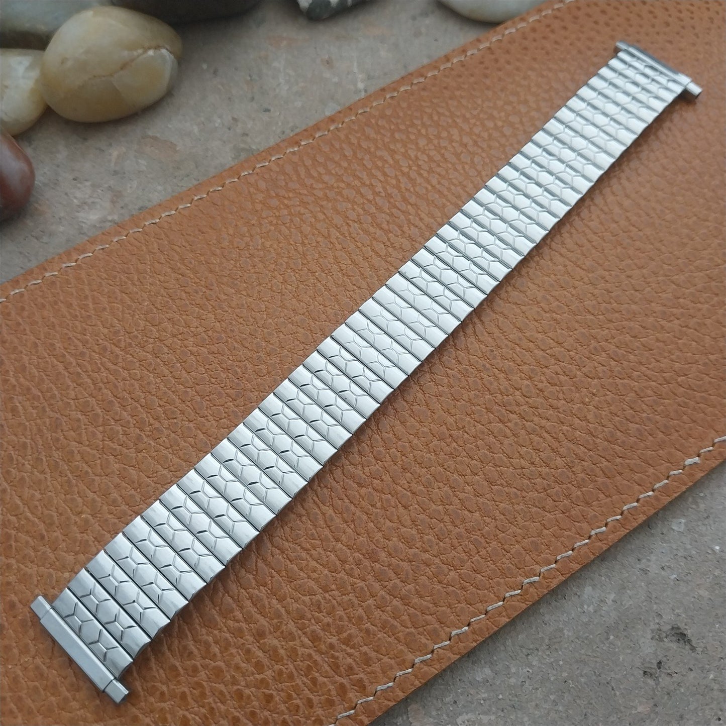 1970s Speidel USA Long Wide Stainless Steel Twistoflex Unused Vintage Watch Band