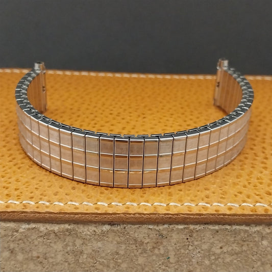 Vintage 1970s Speidel USA Twist-On Stainless Steel 16mm 18mm 19mm Watch Band