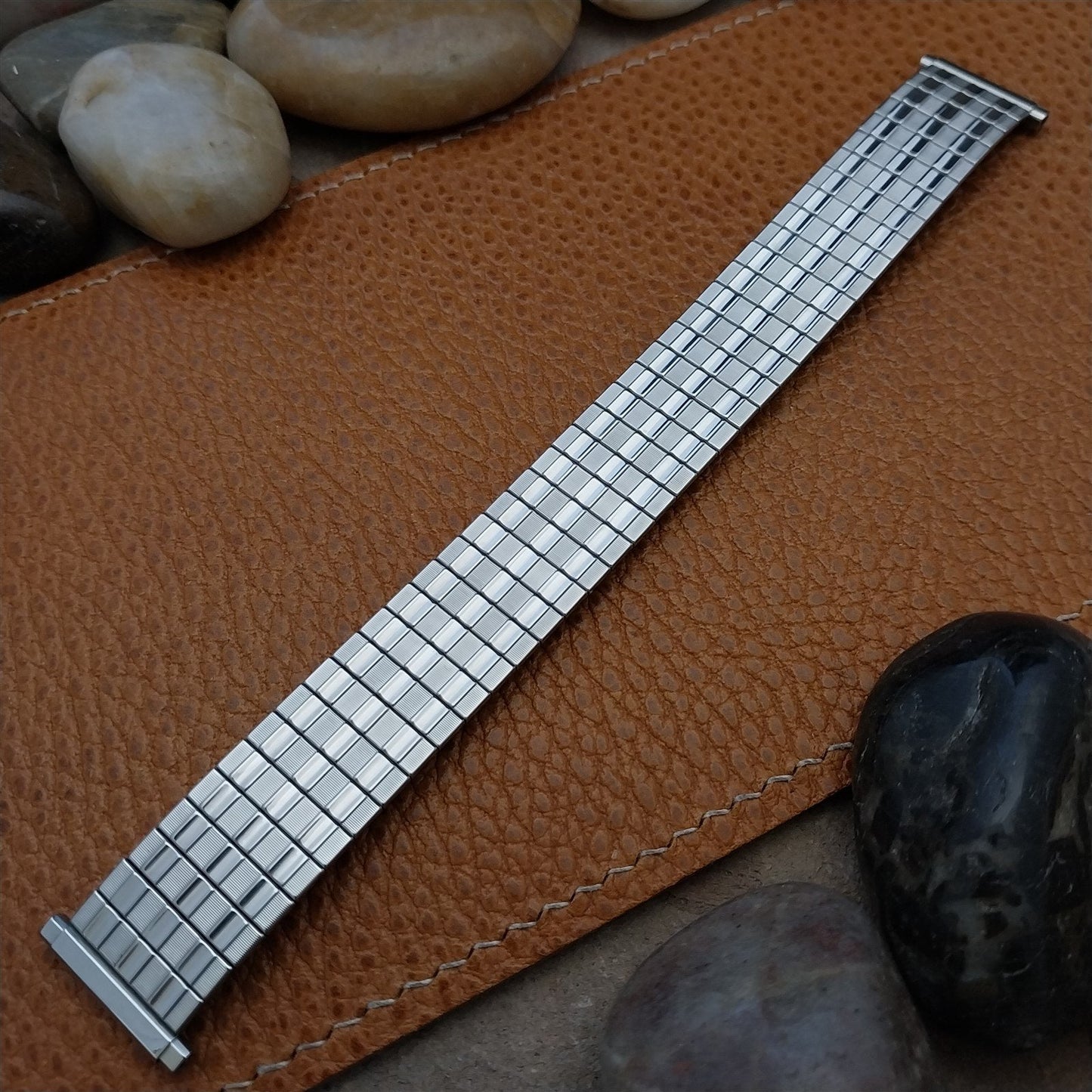 Vintage Bulova Stainless Steel Long Expansion 17mm 18mm 19mm 1970s Watch Band