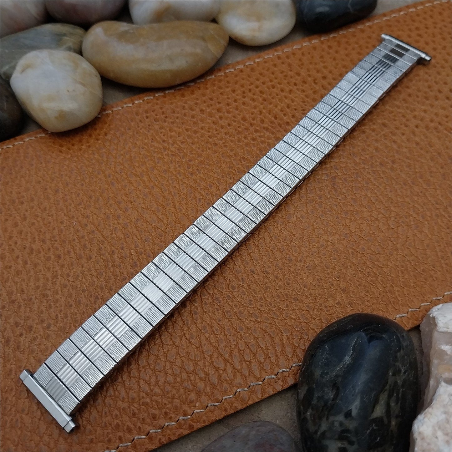 Vintage Bulova Stainless Steel Long Expansion 17mm 18mm 19mm 1970s Watch Band