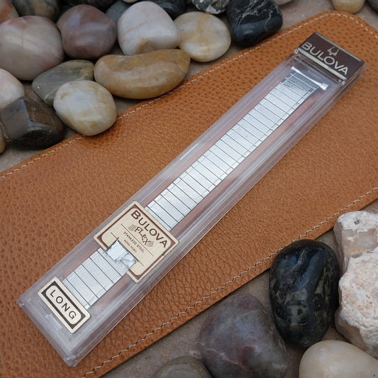 Vintage Bulova Stainless Steel Long Expansion 17mm 18mm 19mm 1970s Watch Band