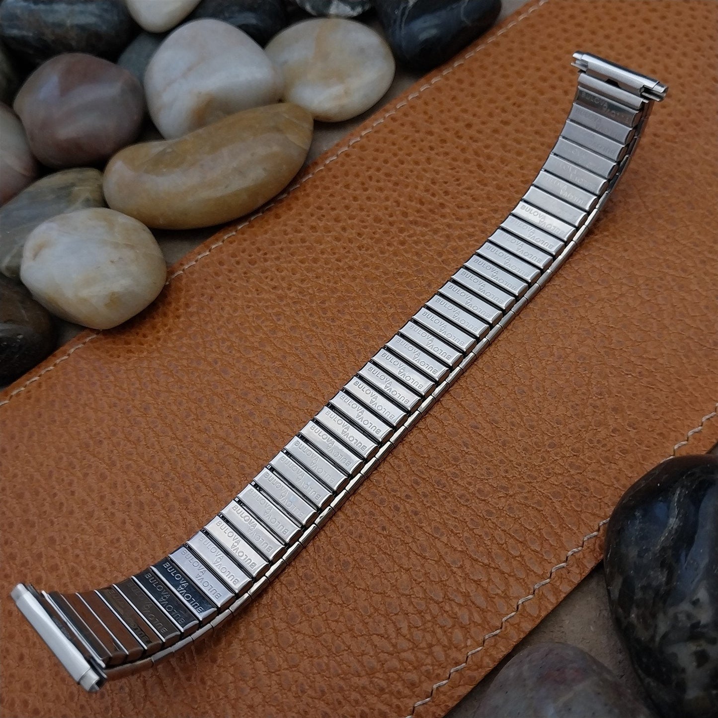 Vintage Bulova Stainless Steel Long Expansion 17mm 18mm 19mm 1970s Watch Band