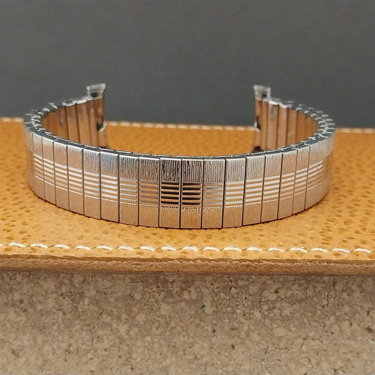 Bulova Stainless Steel Stretch 16mm 18mm 19mm nos 1970s Vintage Watch Band