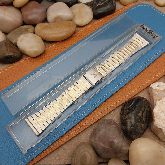 Vintage 20mm Hadley Gold & Stainless Steel 1970s-1980s Watch Band