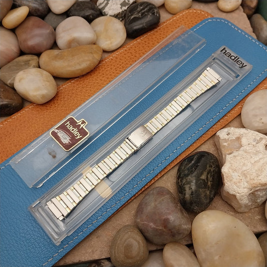 Vintage Womens 10mm-14mm Hadley Gold & Stainless Steel 1970s-1980s Watch Band