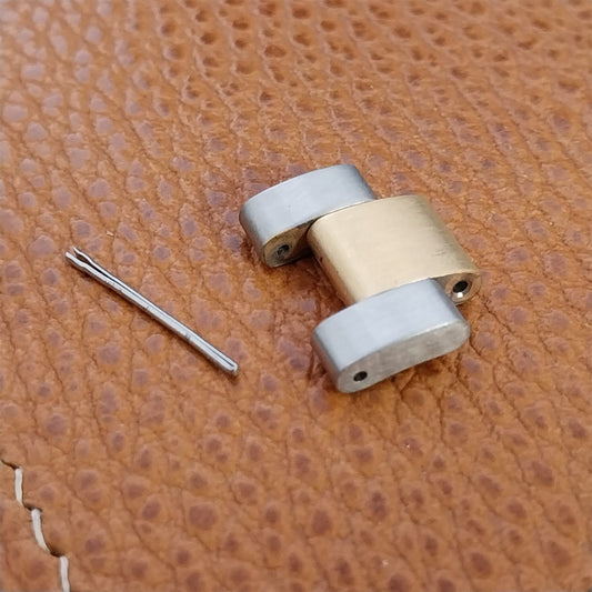 Hadley Roma Stainless Steel & Gold-Tone Unused Solid-Link Add Length to Band