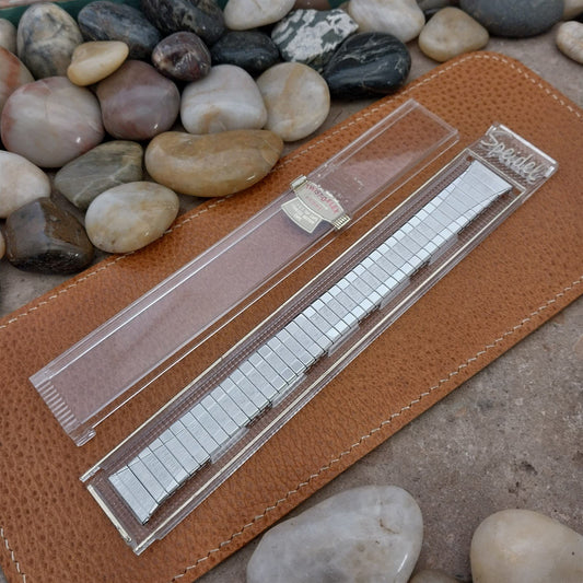 Vintage 17.2mm 17mm White Gold Filled Long Speidel Scope 1965 Unused Watch Band