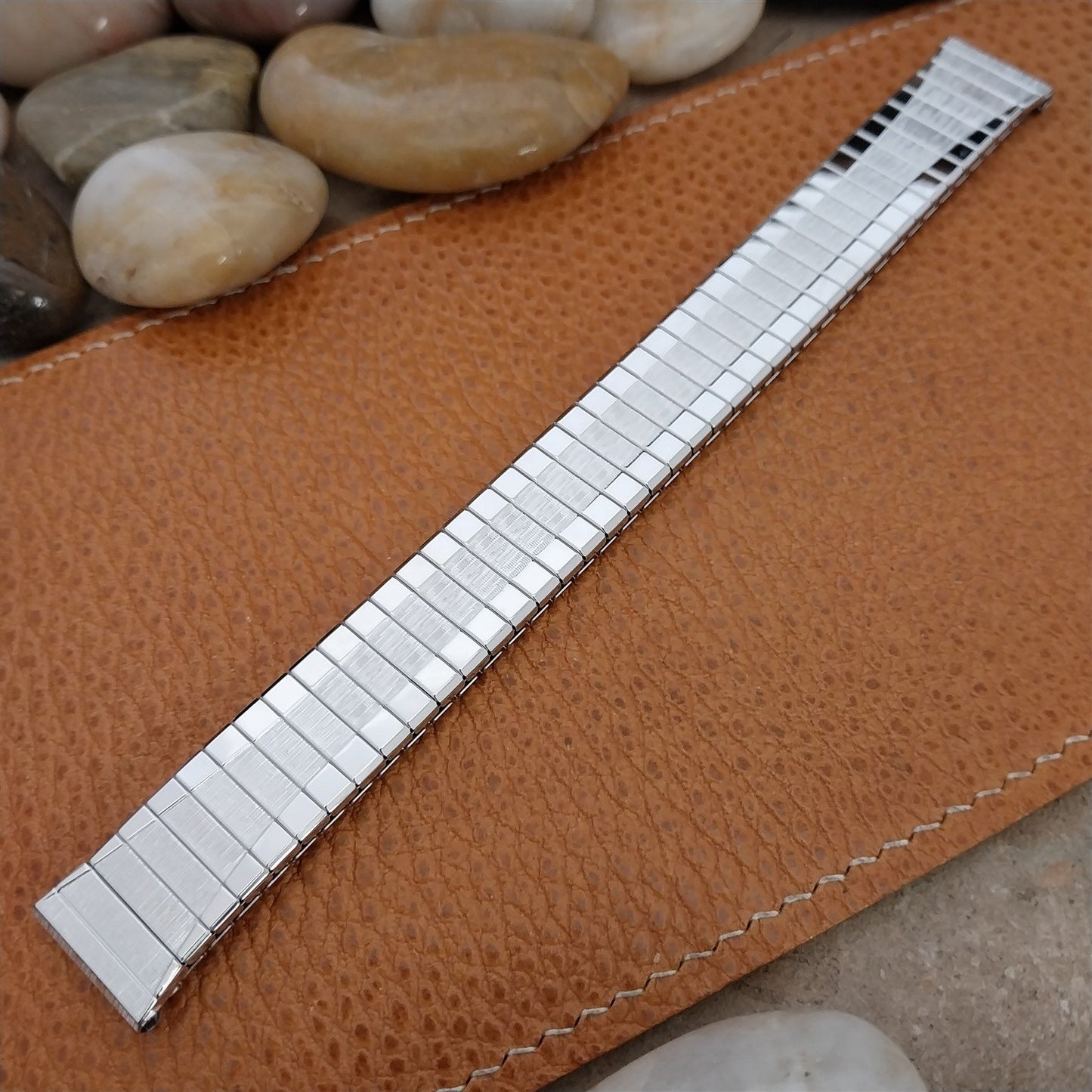 Vintage 17.2mm 17mm White Gold Filled Long Speidel Scope 1965 Unused Watch Band