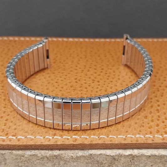 Vintage 1962 19mm 18mm 17mm White Gold Filled Long Speidel Scope NOS Watch Band