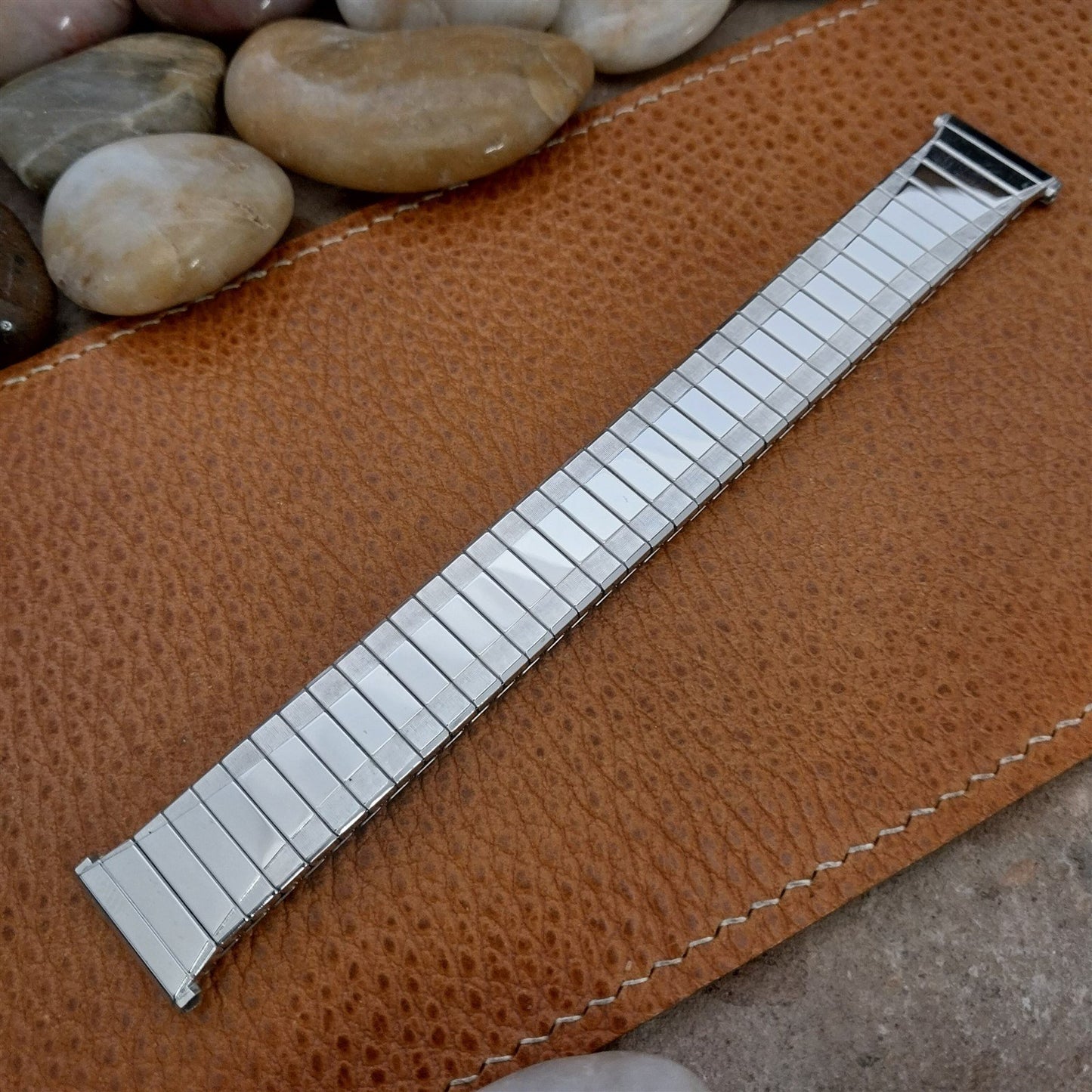 Vintage 19mm 18mm 17mm White Gold-Fill Speidel Classic 1960s Unused Watch Band