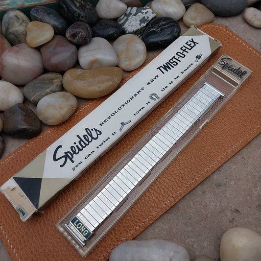 1961 19mm 18mm 17mm White Gold-Fill Long Speidel Florentine Vintage Watch Band