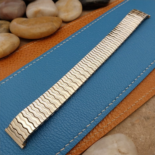 17.2mm 1970s Gold Rolled Gold Plate Speidel Riptide Unused Vintage Watchband