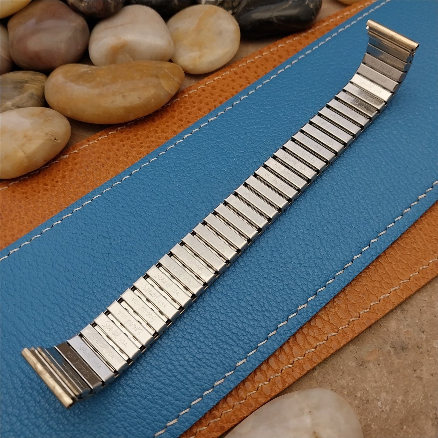 17.2mm 1970s Gold Rolled Gold Plate Speidel Riptide Unused Vintage Watchband