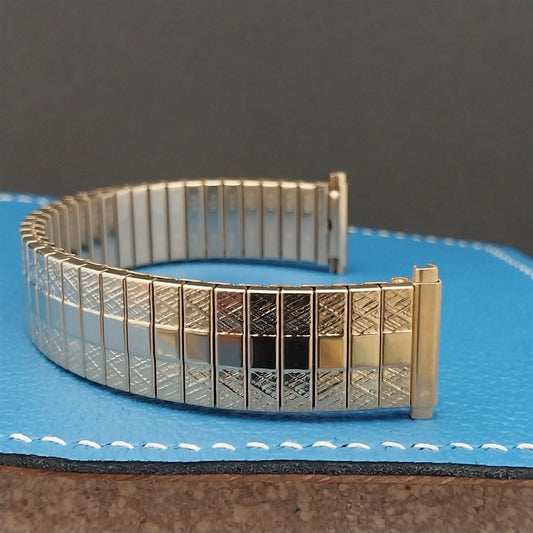 Gold-Tone 1970s 16mm 18mm 19mm Vintage Speidel Twistoflex Expansion Watch Band