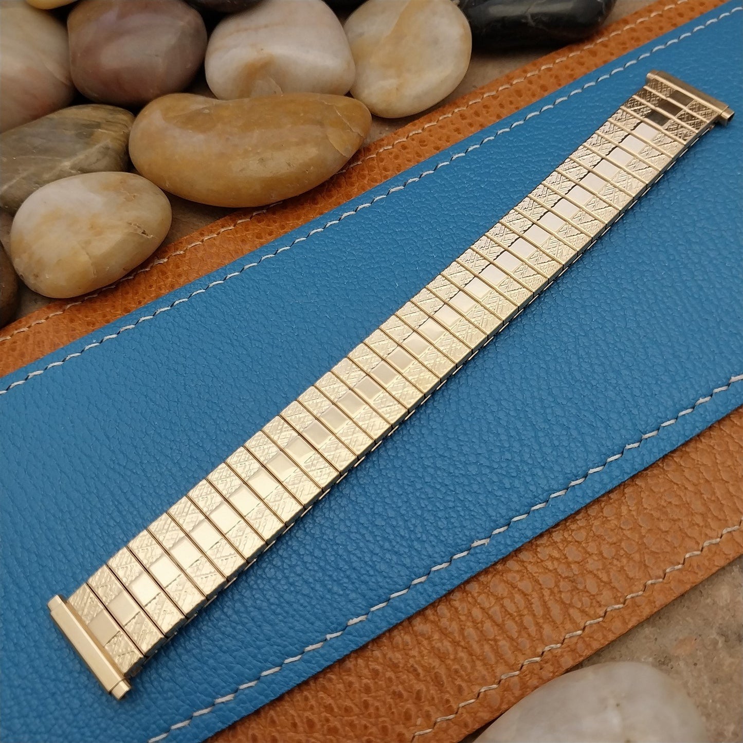 Gold-Tone 1970s 16mm 18mm 19mm Vintage Speidel Twistoflex Expansion Watch Band