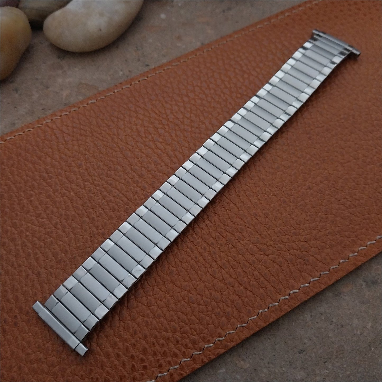 Long 19mm 18mm Speidel Radial Stainless Steel Wide 1970s nos Vintage Watch Band