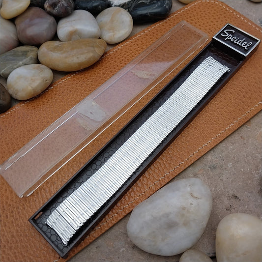 Vintage 10K White Gold-Filled Speidel Thinline 17.2mm Classic Watch Band